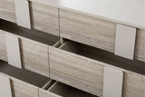 Grey Gloss Finish Wooden 6 Drawer Dressing Chest