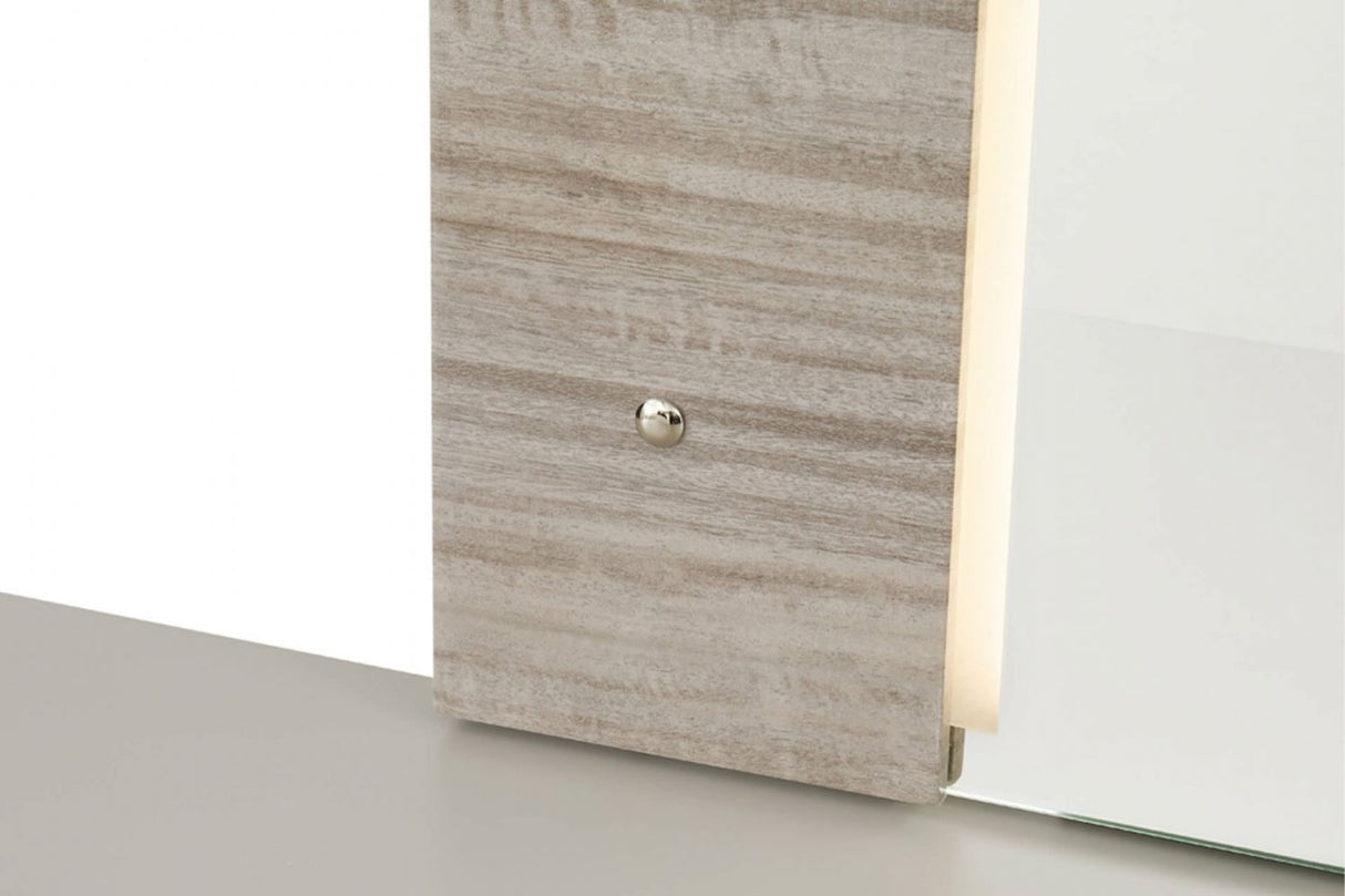 Grey Gloss Finish Wooden 6 Drawer Dressing Chest