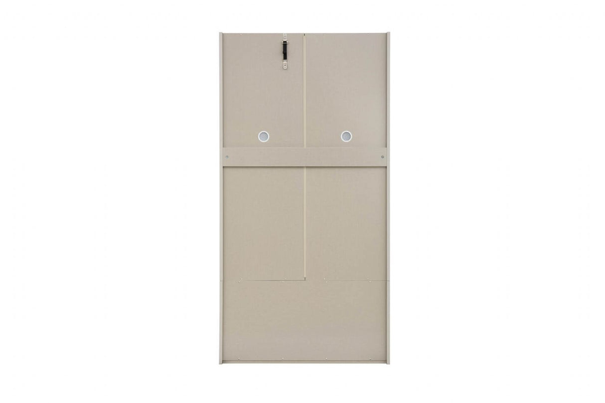 Grey Gloss Finish 2 Door 2 Drawer Double Wardrobe