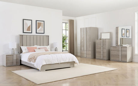 Grey Gloss Finish Wooden 4 Drawer Tall Chest Open Top
