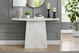 Taupe Marble Gloss Finish Rectangular Console Hall Table