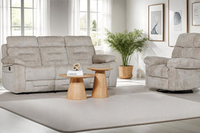 Wilbur 3 Seater Manual Recliner Latte