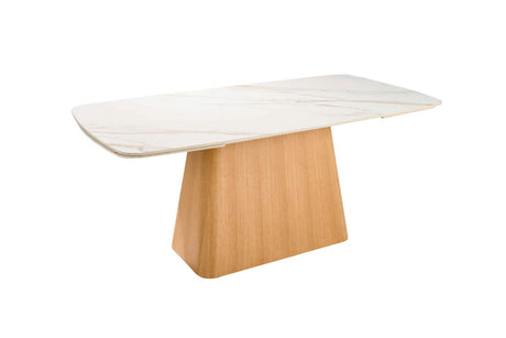 Marble Effect Sand Large Extending Dining Table 180 to 260cm