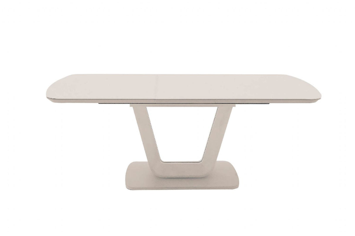 Putty Glass Top Large Extending Dining Table 160 to 200cm