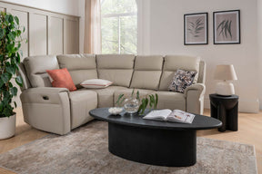 Stone Leather Large Electric Corner Recliner Sofa