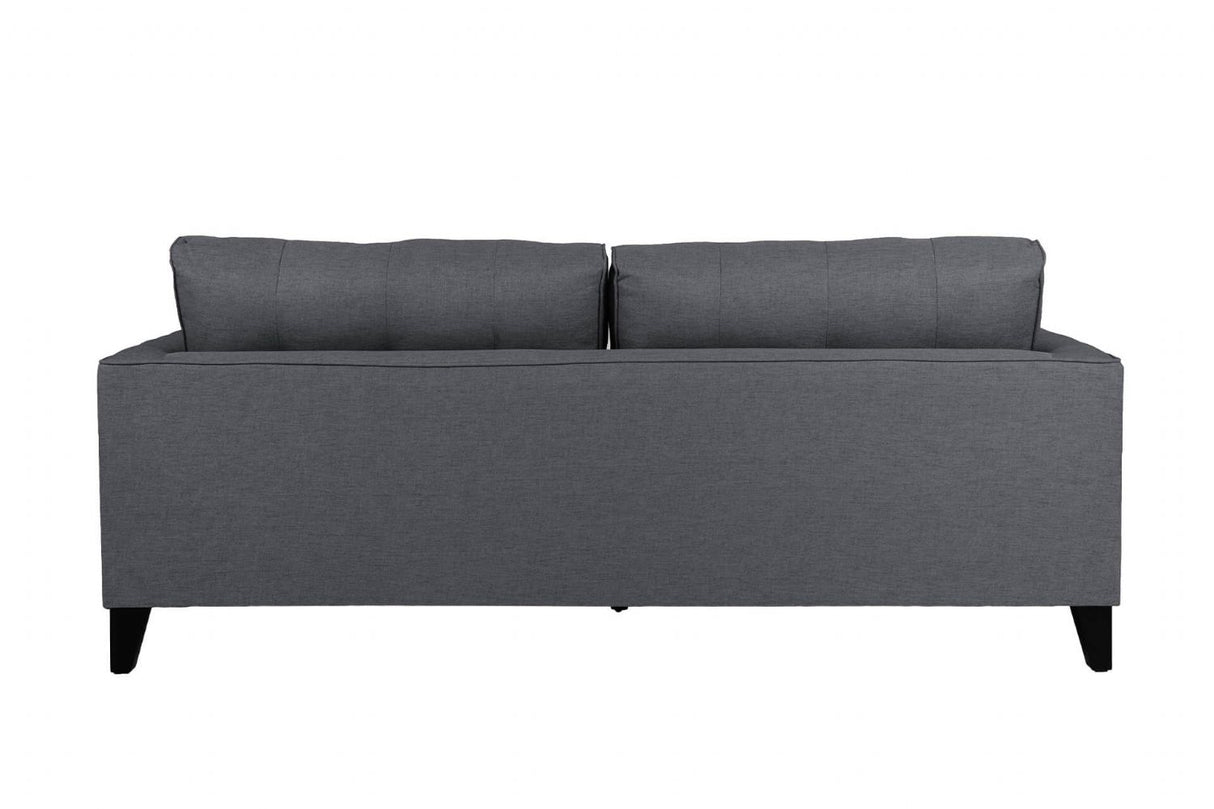 Charcoal Grey Fabric 3 Seater Sofa with Button Tufted
