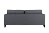 Charcoal Grey Fabric 3 Seater Sofa with Button Tufted
