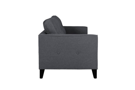Charcoal Grey Fabric 3 Seater Sofa with Button Tufted