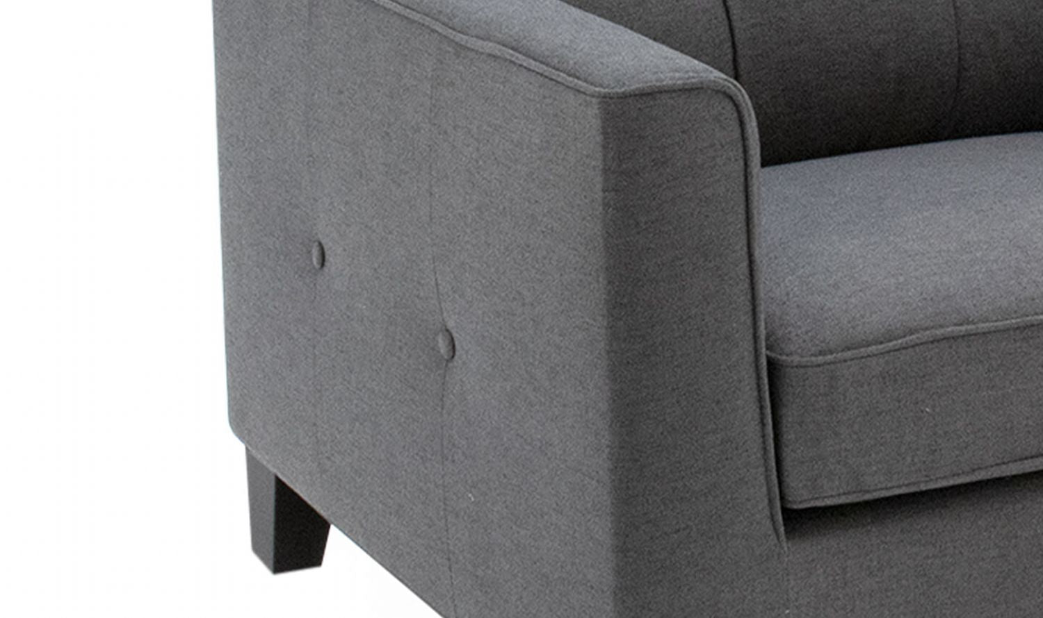 Modern Charcoal Grey Fabric Upholstered Single Seater Lounge Chair