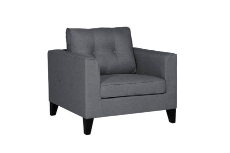 Modern Charcoal Grey Fabric Upholstered Single Seater Lounge Chair