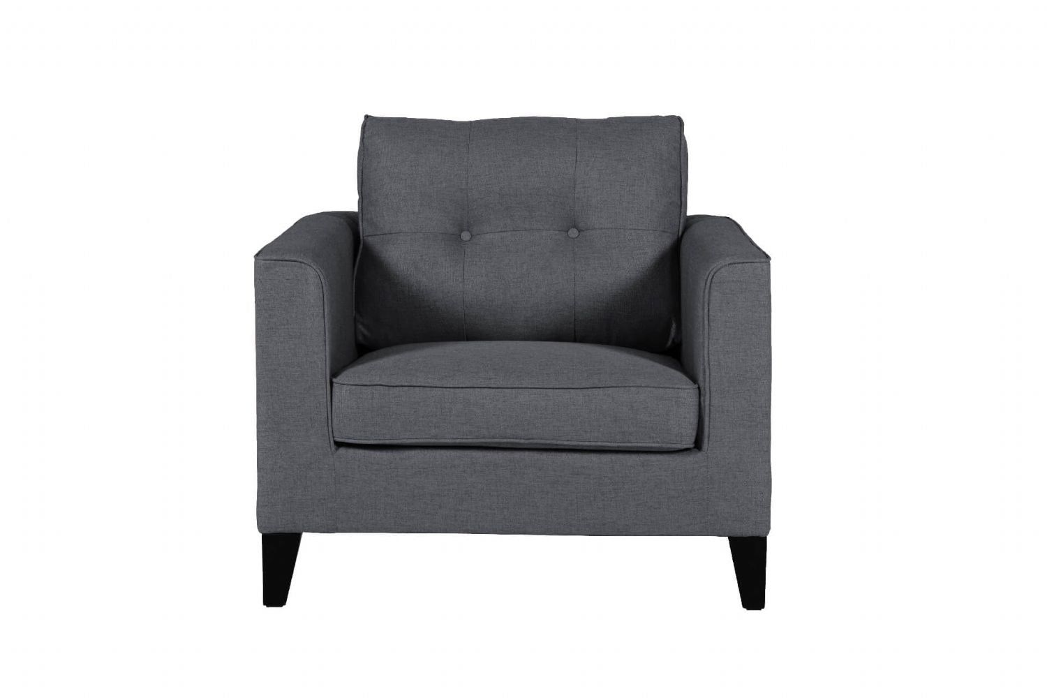 Modern Charcoal Grey Fabric Upholstered Single Seater Lounge Chair