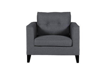 Modern Charcoal Grey Fabric Upholstered Single Seater Lounge Chair