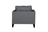 Modern Charcoal Grey Fabric Upholstered Single Seater Lounge Chair