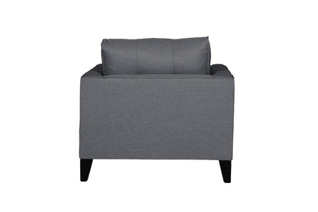 Modern Charcoal Grey Fabric Upholstered Single Seater Lounge Chair