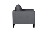Modern Charcoal Grey Fabric Upholstered Single Seater Lounge Chair