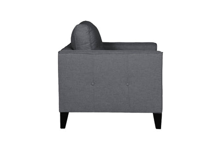 Modern Charcoal Grey Fabric Upholstered Single Seater Lounge Chair