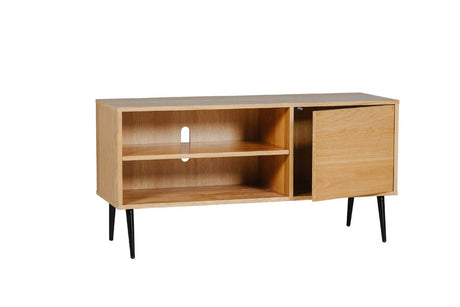 Natural Oak TV Media Unit with Cable Outlet
