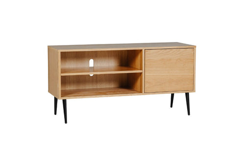 Natural Oak TV Media Unit with Cable Outlet