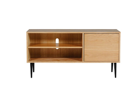 Natural Oak TV Media Unit with Cable Outlet