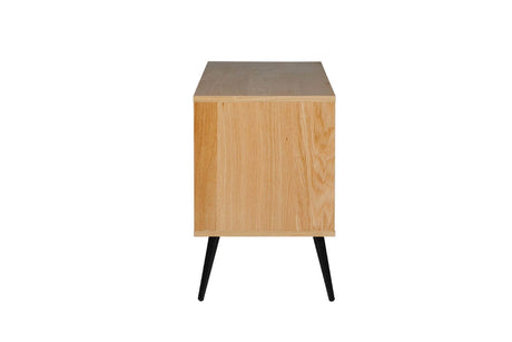 Natural Oak TV Media Unit with Cable Outlet