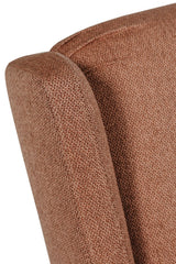 Rust Polyester Recliner Chair with Pushback Seat