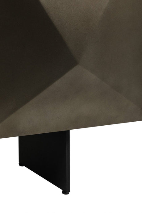 Brown Geometric Designed 3 Door Wide Sideboard