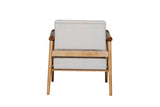 Taupe Chenille Fabric Accent Chair Rubberwood Framed