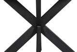 Smoked Oak Round Dining Table Metal Cross Legs 100cm
