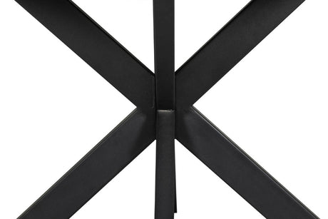 Smoked Oak Round Dining Table Metal Cross Legs 100cm
