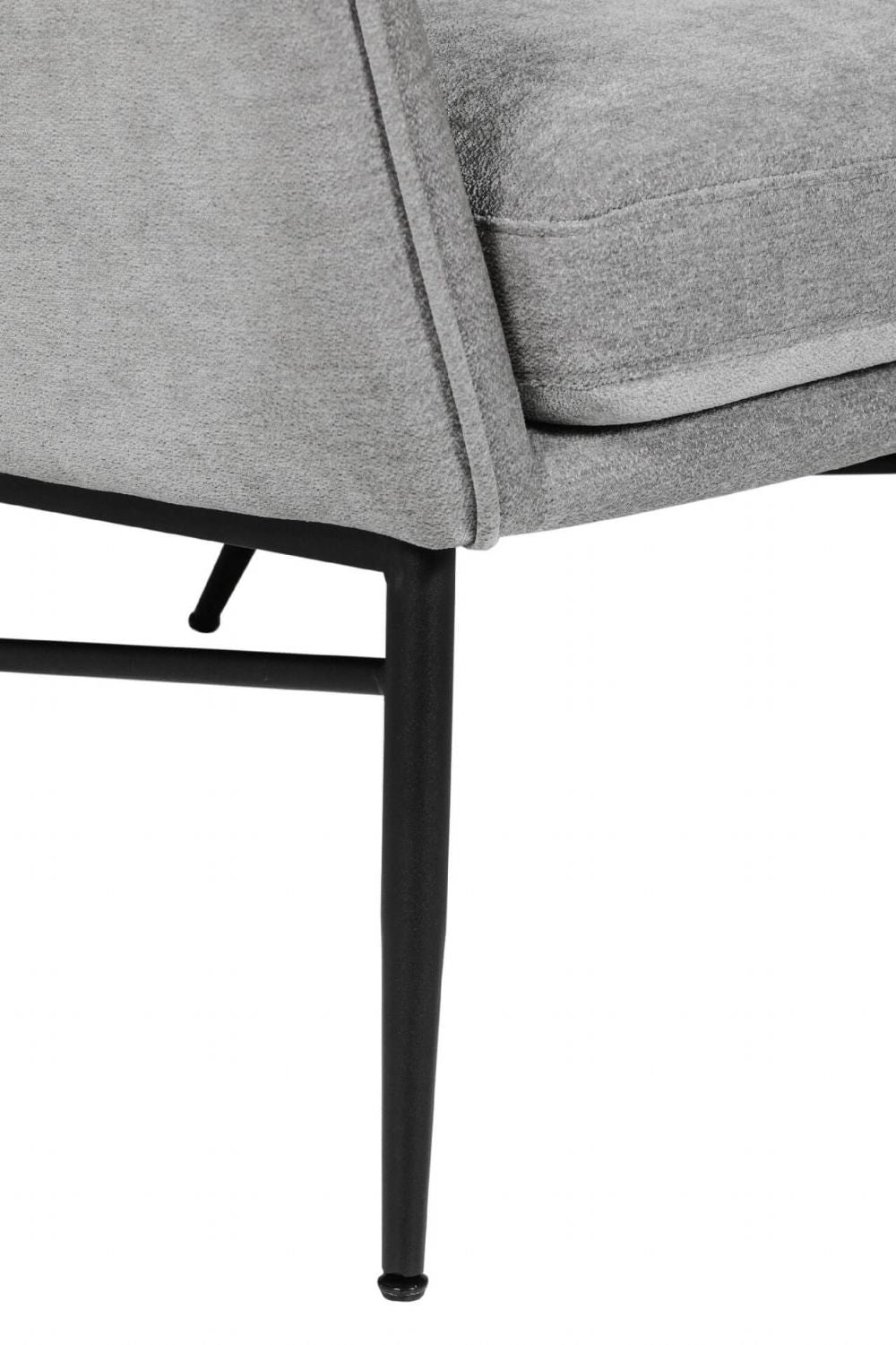 Grey Fabric Accent Wing Back Chair with Black Metal Legs