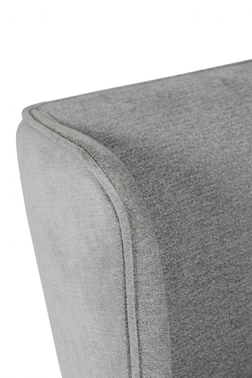 Grey Fabric Accent Wing Back Chair with Black Metal Legs