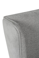 Grey Fabric Accent Wing Back Chair with Black Metal Legs