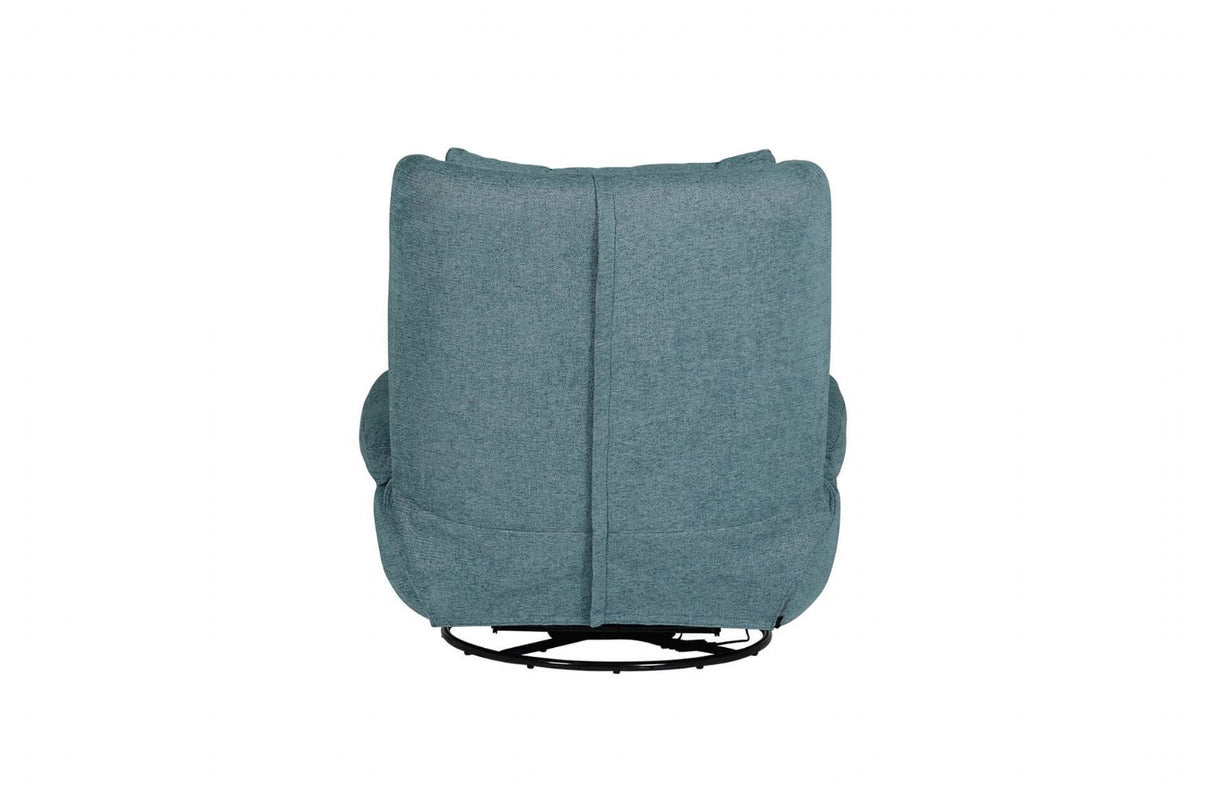 Marine Blue Fabric Electric Reclining Swivel Glider Chair