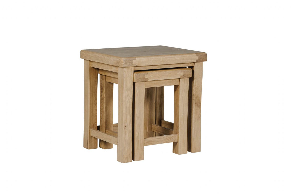 Natural Oak Traditional Nest of Side Tables