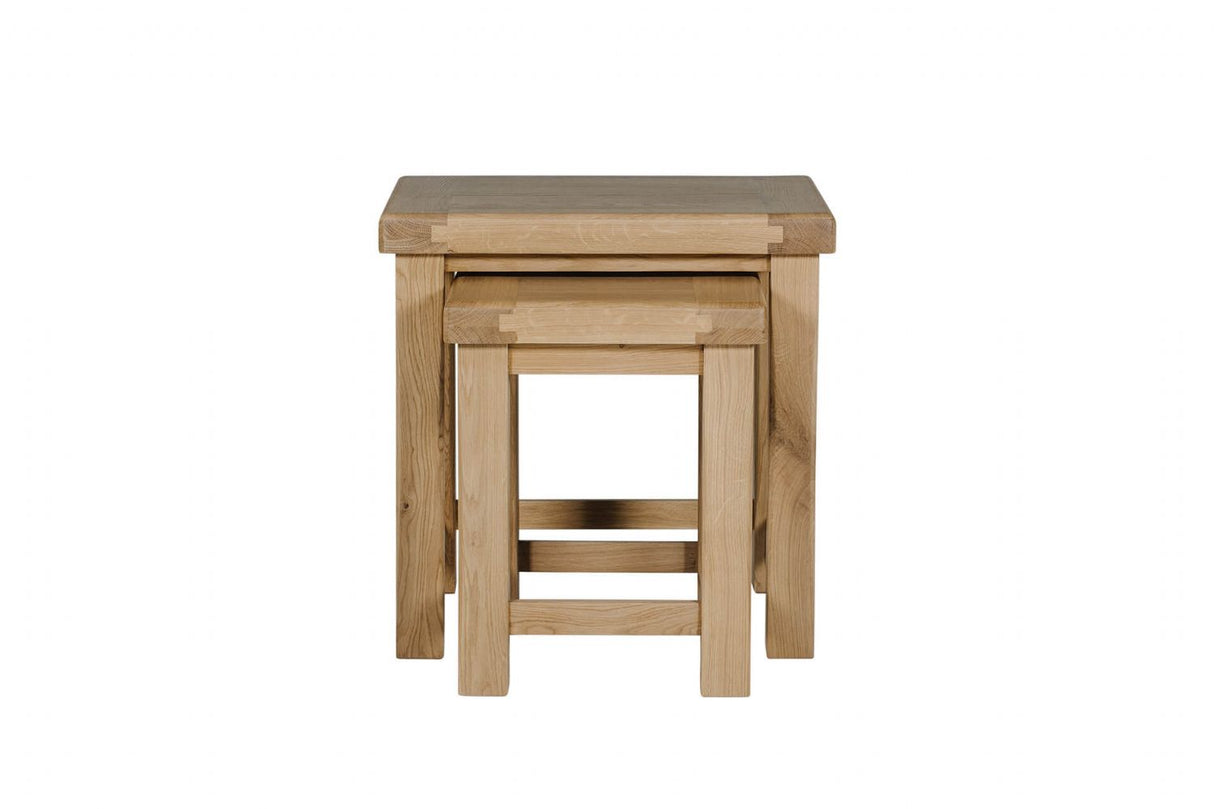 Natural Oak Traditional Nest of Side Tables