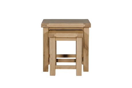 Natural Oak Traditional Nest of Side Tables
