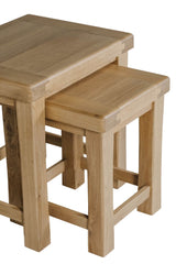 Natural Oak Traditional Nest of Side Tables