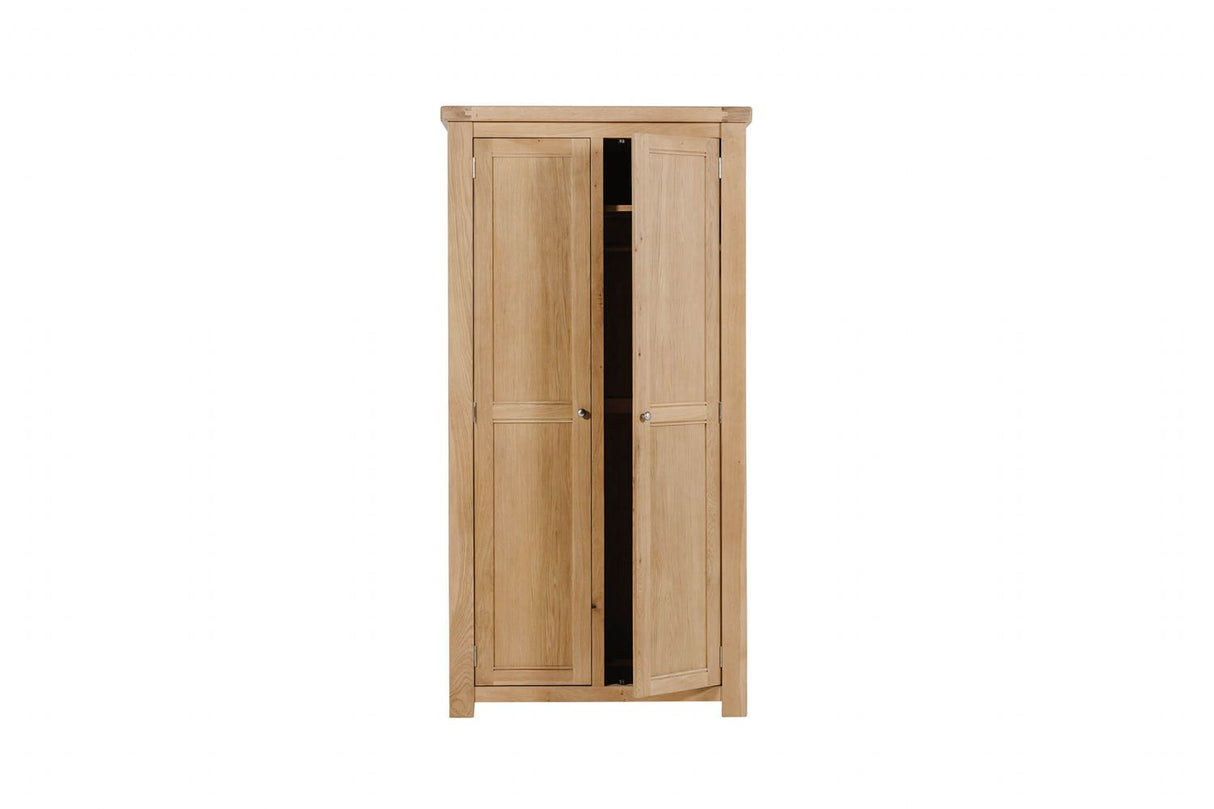Traditional Oak 2 Door Double Wardrobe