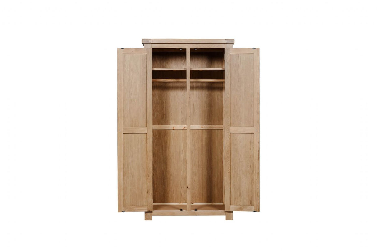 Traditional Oak 2 Door Double Wardrobe