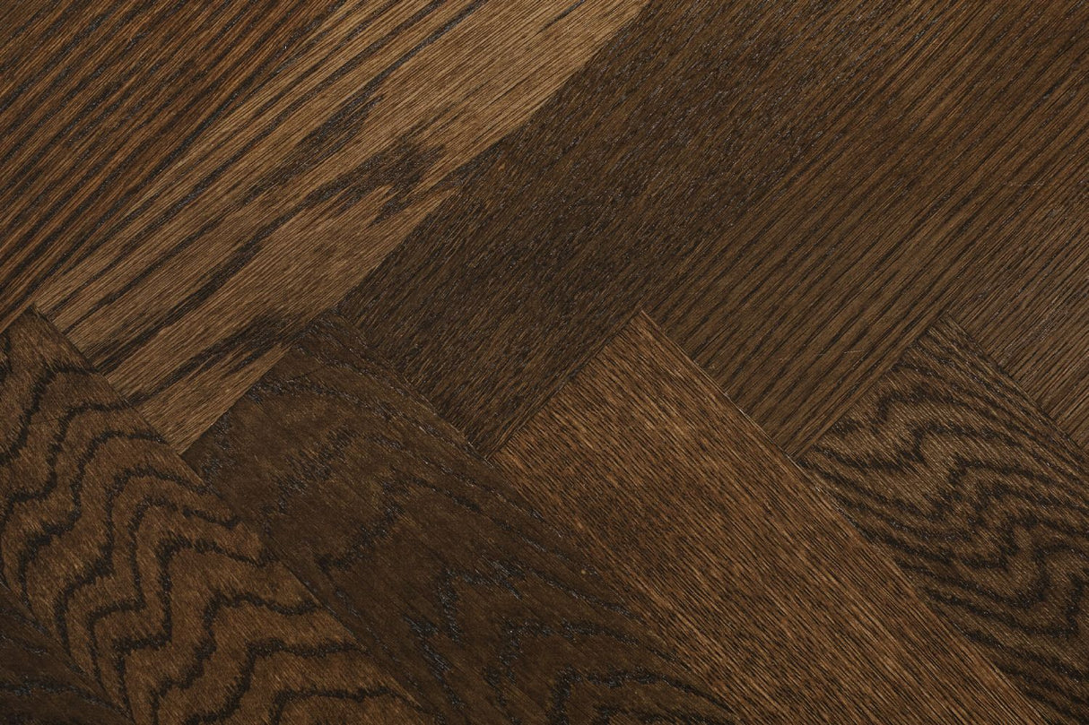 Smoked Oak Dining Table Black Metal Cross Legs 140cm