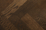 Smoked Oak Dining Table Black Metal Cross Legs 140cm