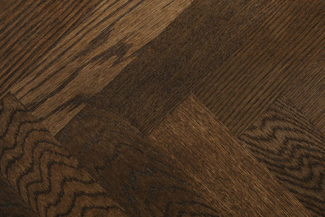 Smoked Oak Dining Table Black Metal Cross Legs 140cm