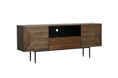 Brown Smoked Oak Large Sideboard with 2 Doors 1 Drawer