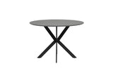 Smoke Melamine Top Round Crossleg Small Dining Table 110cm