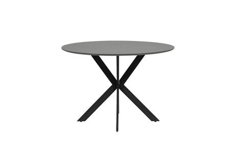 Smoke Melamine Top Round Crossleg Small Dining Table 110cm