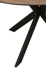 Oak Marble Effect Round Crossleg Small Dining Table 110cm