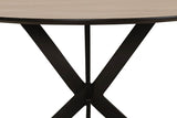 Oak Marble Effect Round Crossleg Small Dining Table 110cm