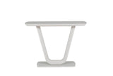 Putty Wooden Console Table Glass Top