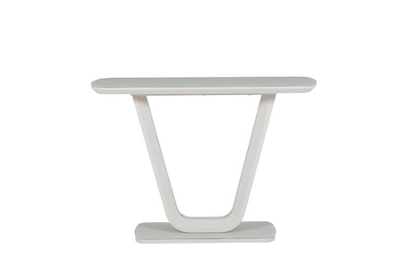 Putty Wooden Console Table Glass Top