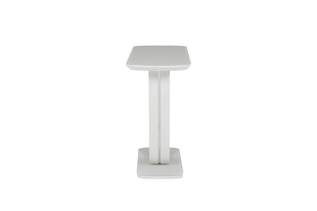 Putty Wooden Console Table Glass Top